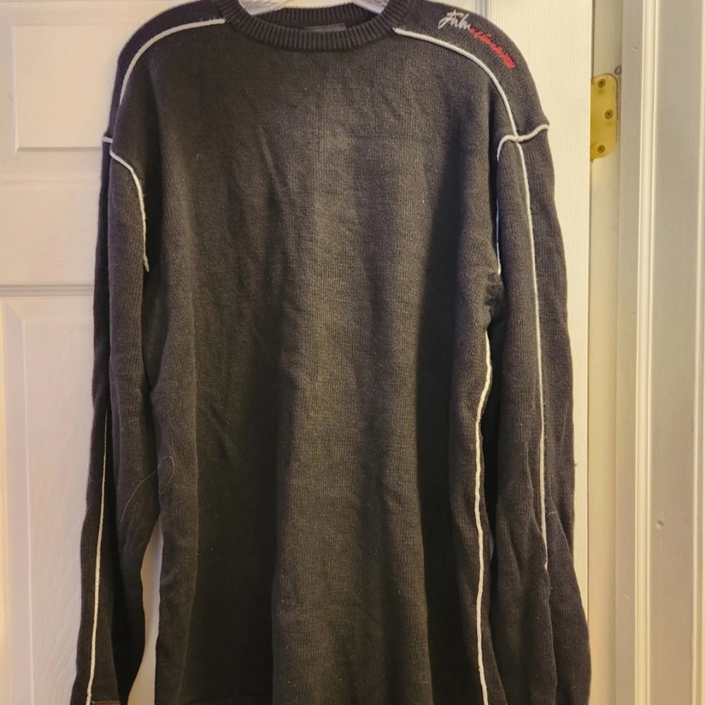 Vintage FUBU Black Crewneck Knit Sweater Hip Hop Streetwear XL Y2K 90's